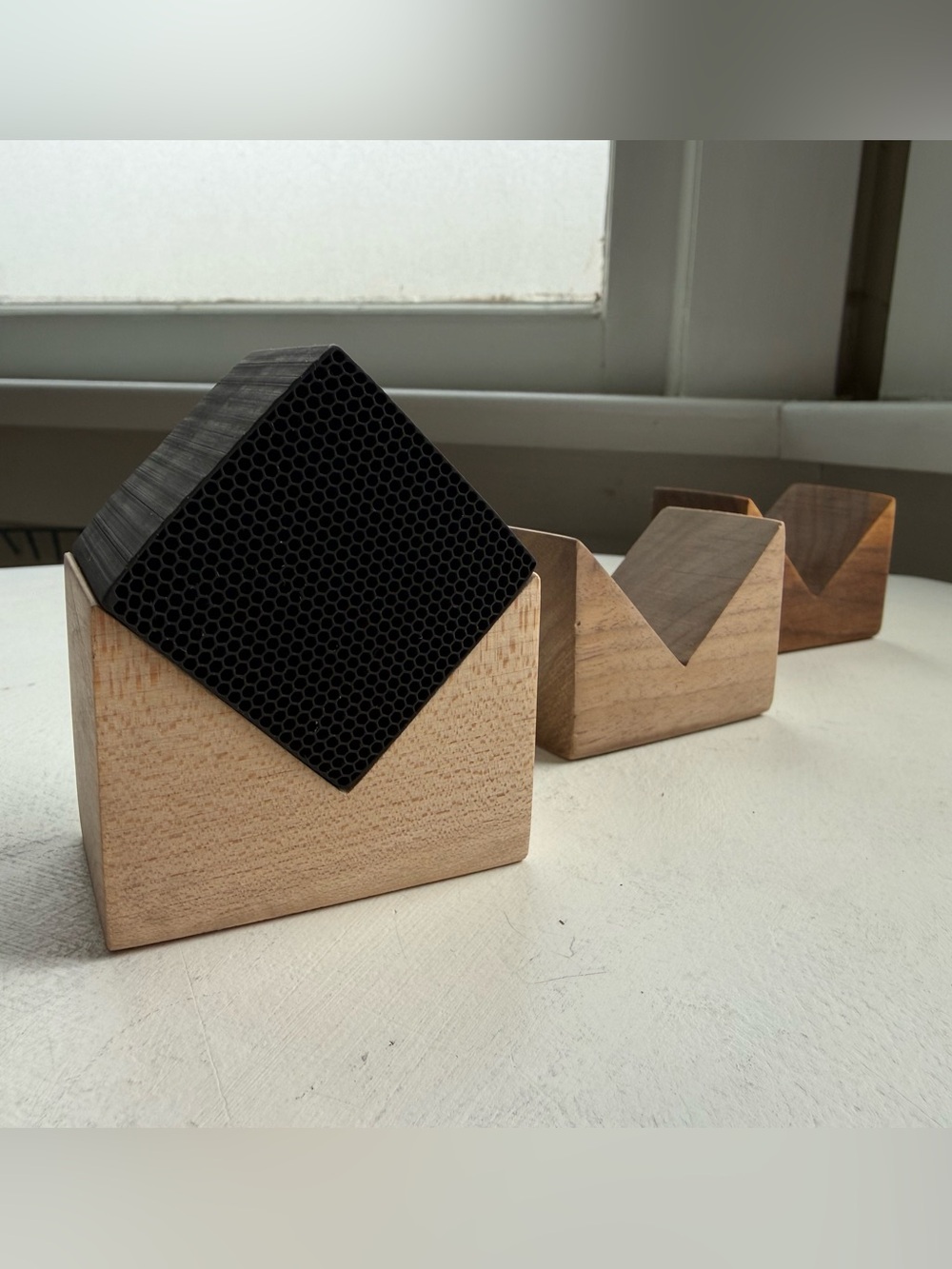 Carbon air filter w/ wood stands